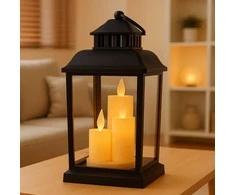 Eu Sandelis LED dekoratyvinis žibintas su žvakių imitacija 12 x 23 cm - LAMP54WZ2