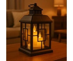 Eu Sandelis LED dekoratyvinis žibintas su žvakių imitacija 12 x 23 cm - LAMP54WZ1