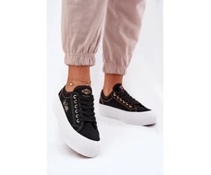 Lee Cooper Juodi suvarstomi bateliai ant platformos