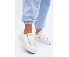 Lee Cooper Moteriški balti klasikiniai suvarstomi bateliai
