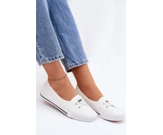 Lee Cooper Moteriški balti medžiaginiai bateliai