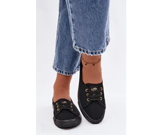 Lee Cooper Moteriški juodi medžiaginiai bateliai