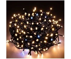 Eu Sandelis Lempučių girlianda su blyksnių/ žibančiu efektu, 100 LED šiltai balta LAMP08CB