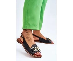 Lewski Shoes Juodos odinės moteriškos basutės