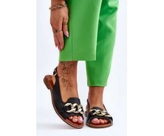 Lewski Shoes Juodos odinės moteriškos basutės