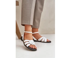 Lewski Shoes Natūralios odos klasikinės baltos basutės