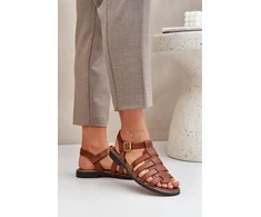 Lewski Shoes Natūralios odos rudos spalvos basutės