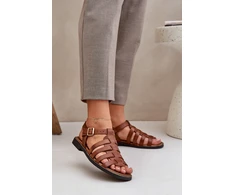Lewski Shoes Natūralios odos rudos spalvos basutės