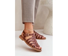 Lewski Shoes Natūralios odos rudos spalvos basutės