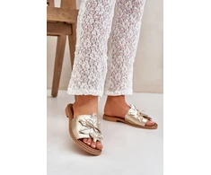 Lewski Shoes Natūralios odos šlepetės su stilinga gėle