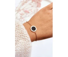 Marka Niezdefiniowana Moteriška apyrankė Celebrity Juodas Circle Rose Gold
