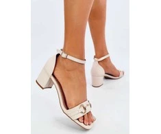Obuwie Damskie Sandałki na niskim obcasie smėlio sp. X503-21SA-2 BEIGE