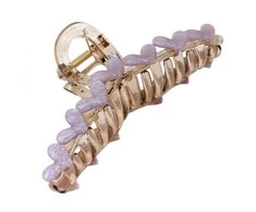 Eu Sandelis Plaukų segtukas su širdelėmis XL 13x6 cm violetinė SP352FIO