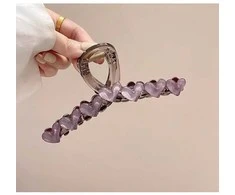 Eu Sandelis Plaukų segtukas su širdelėmis XL 13x6 cm violetinė SP352FIO