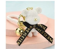 Eu Sandelis Raktų pakabukas su varpeliu BEAR SWEET Baltas BRL116
