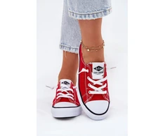 Raudoni aukštos kokybės medžiaginiai Lee Cooper bateliai