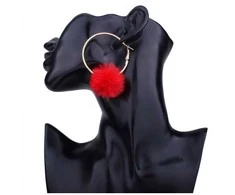 Eu Sandelis Raudoni auskarai su bumbuliukais K632CZE