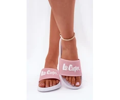 Rožinės ir baltos spalvos paplūdimio šlepetės Lee Cooper