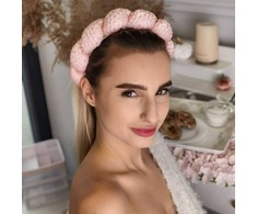 Eu Sandelis Rožinis plaukų lankelis su stora pyne O419R