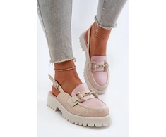 S.Barski Originalaus dizaino loaferiai - sandalai atviru kulnu