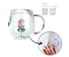 Eu Sandelis Stiklinis puodelis su stikline tulpe viduje 400ml - SZK129