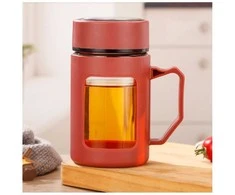 Eu Sandelis Stiklinis puodelis, termosas kavai ir arbatai su rankena 500 ML CUP18CZE