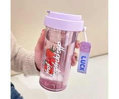 Eu Sandelis Vandens butelis su krepšeliu ir šiaudeliu, 600 ml, Simple BD32FIO