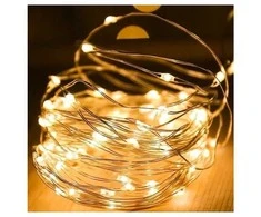 Eu Sandelis Vidaus plona girlianda su baterijomis, šiltai balta 50 LED LAMP10CB