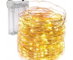 Eu Sandelis Vidaus plona girlianda su baterijomis, šiltai balta 100 LED LAMP24CB