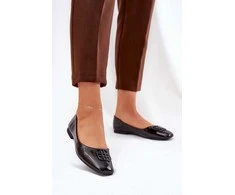 Vinceza Lakuoti juodi elegantiški moteriški bateliai