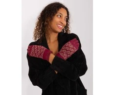 Wool Fashion Italia Bordo pirštinės moterims: Dydis - S/M