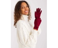 Wool Fashion Italia Bordo pirštinės moterims: Dydis - S/M