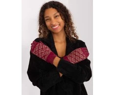 Wool Fashion Italia Bordo pirštinės moterims: Dydis - L/XL