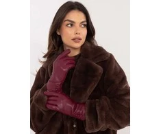 Wool Fashion Italia Elegantiškos bordo spalvos pirštinės: Dydis - L/XL