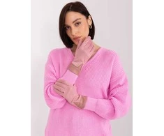 Wool Fashion Italia Elegantiškos rožinės pirštinės moterims: Dydis - S/M