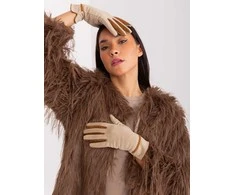 Wool Fashion Italia Elegantiškos smėlio spalvos pirštinės: Dydis - L/XL