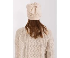 Wool Fashion Italia Kreminė moteriška žieminė kepurė: Dydis - Universalus