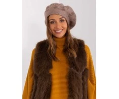Kepurė Wool Fashion Italia Moteriška ruda žieminė beretė: Dydis - Universalus