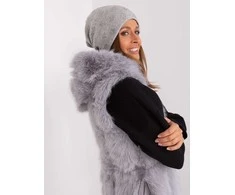 Wool Fashion Italia Pilka moteriška žieminė kepurė: Dydis - Universalus
