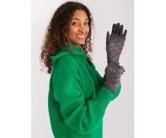 Wool Fashion Italia Pilkos moteriškos pirštinės: Dydis - S/M