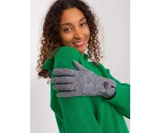 Wool Fashion Italia Pilkos moteriškos pirštinės: Dydis - L/XL
