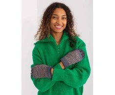 Wool Fashion Italia Pilkos moteriškos pirštinės: Dydis - S/M