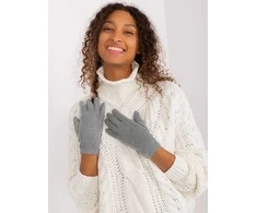 Wool Fashion Italia Pilkos pirštinės moterims: Dydis - L/XL