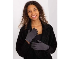 Wool Fashion Italia Pilkos pirštinės moterims: Dydis - L/XL
