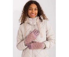 Wool Fashion Italia Rožinės pirštinės moterims: Dydis - S/M