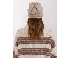 Wool Fashion Italia Rusva moteriška žieminė kepurė su siuvinėtomis gėlėmis: Dydis - Universalus