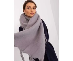 Wool Fashion Italia Šiltas pilkas ilgas šalikas: Dydis - Universalus
