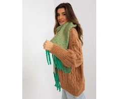 Wool Fashion Italia Šiltas žalias šalikas moterims: Dydis - Universalus