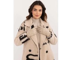 Wool Fashion Italia Smėlio spalvos elegantiškos pirštinės: Dydis - L/XL