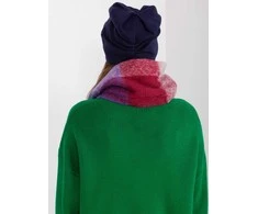 Wool Fashion Italia Tamsiai mėlyna žieminė kepurė su blizgučiais: Dydis - Universalus
